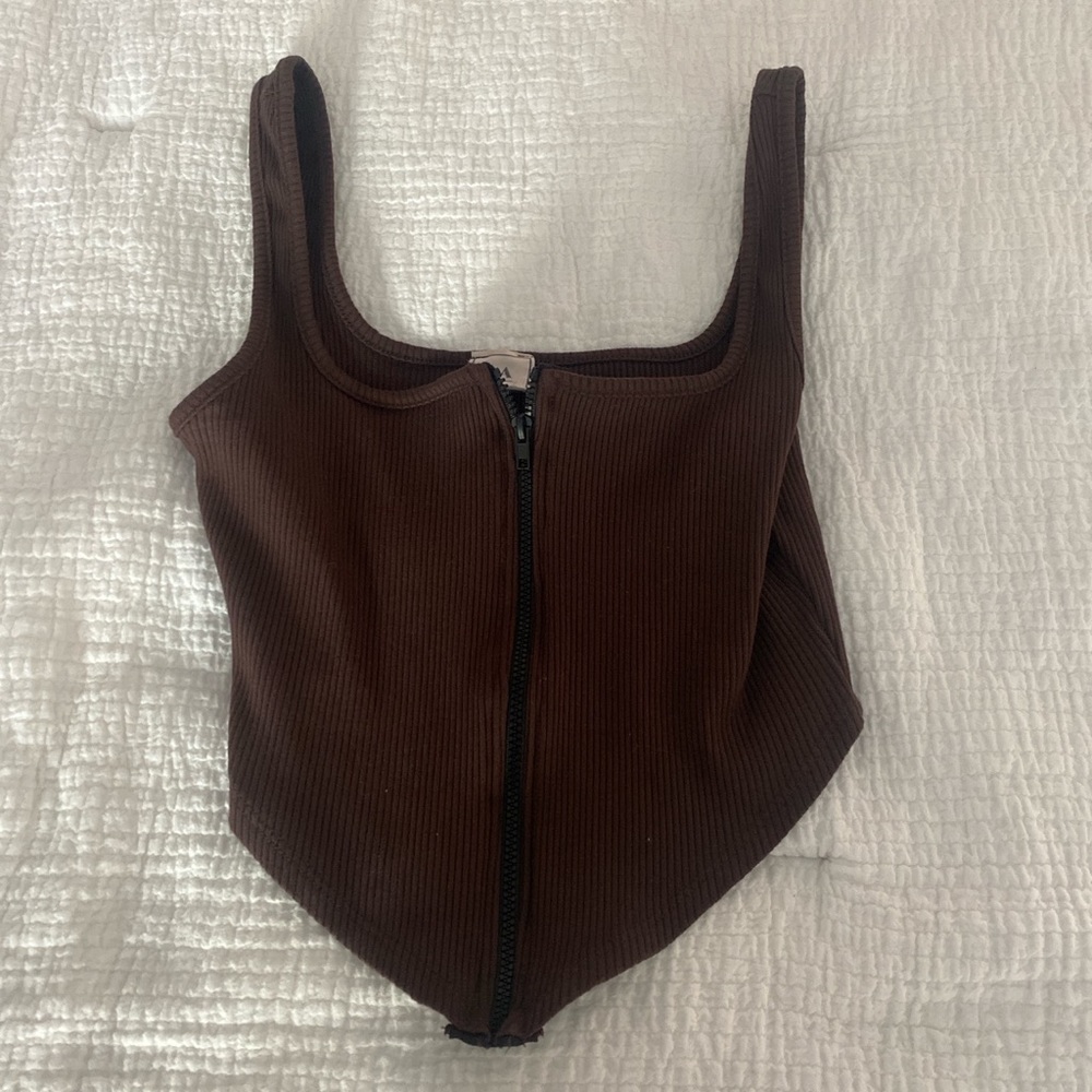 Brown crop top